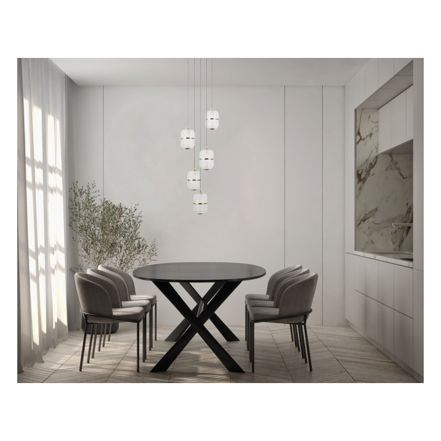 ITALUX - Suspension LED sur câble ALANI 5xLED/5,6W/230V 3000K noir/doré