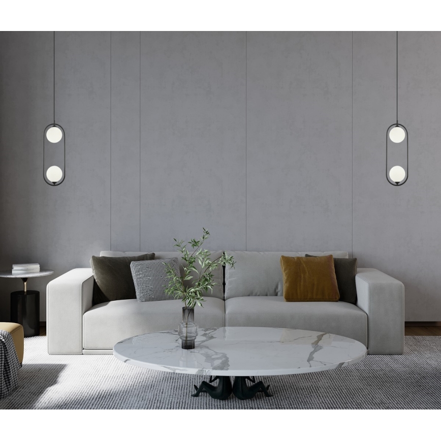 ITALUX - Hanglamp aan een koord LUPUS 2xG9/25W/230V zwart