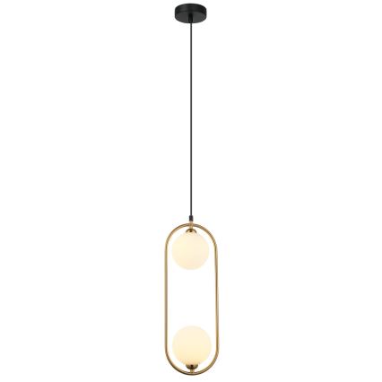 ITALUX - Hanglamp aan een koord LUPUS 2xG9/25W/230V zwart/goud