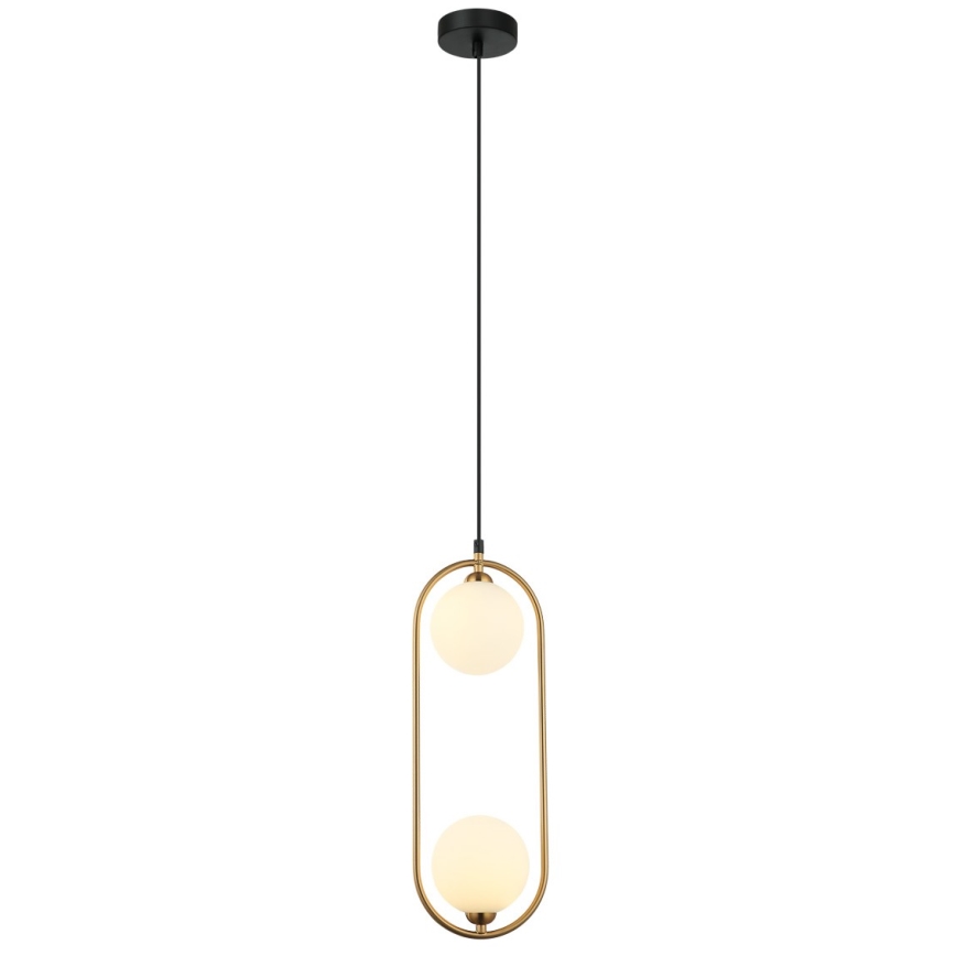 ITALUX - Hanglamp aan een koord LUPUS 2xG9/25W/230V zwart/goud