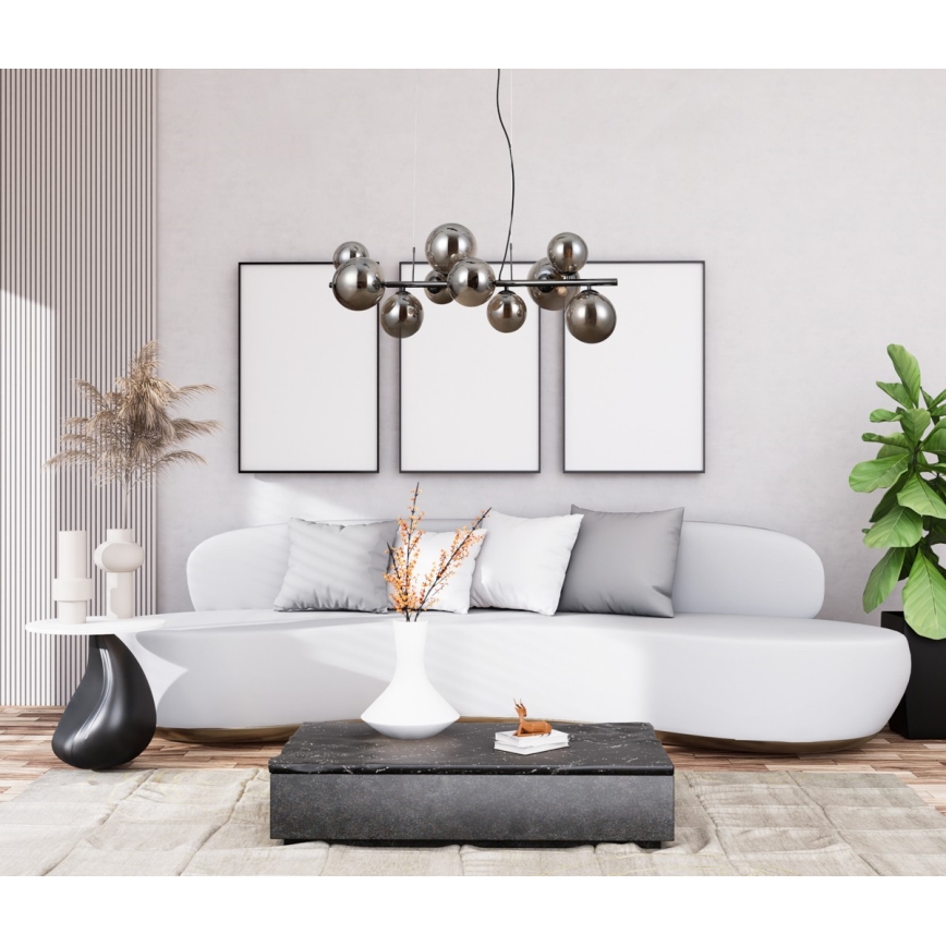 ITALUX - Suspension filaire CANELLO 10xG9/5W/230V noir