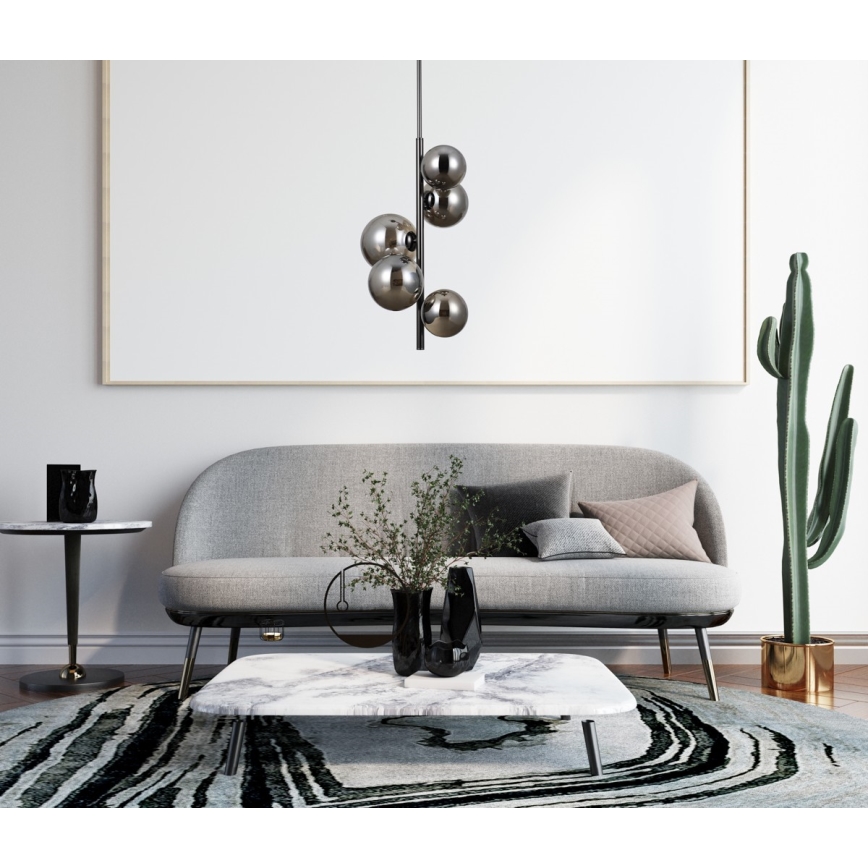 ITALUX - Suspension avec tige CANELLO 5xG9/5W/230V noir