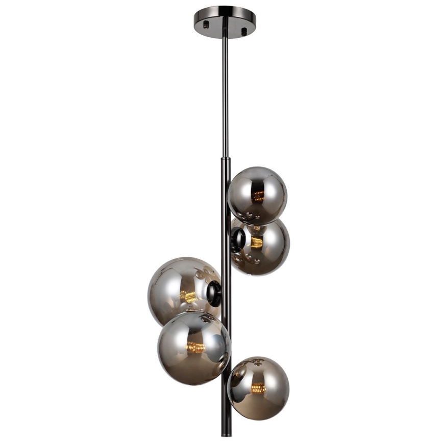 ITALUX - Suspension avec tige CANELLO 5xG9/5W/230V noir