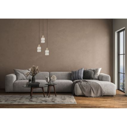 ITALUX - Suspension sur câble ALMA 3xE27/40W/230V dorée