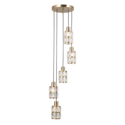 ITALUX - Suspension sur câble ALMA 5xE27/40W/230V dorée