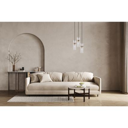 ITALUX - Suspension sur câble TARASO 3xE14/40W/230V noir/doré