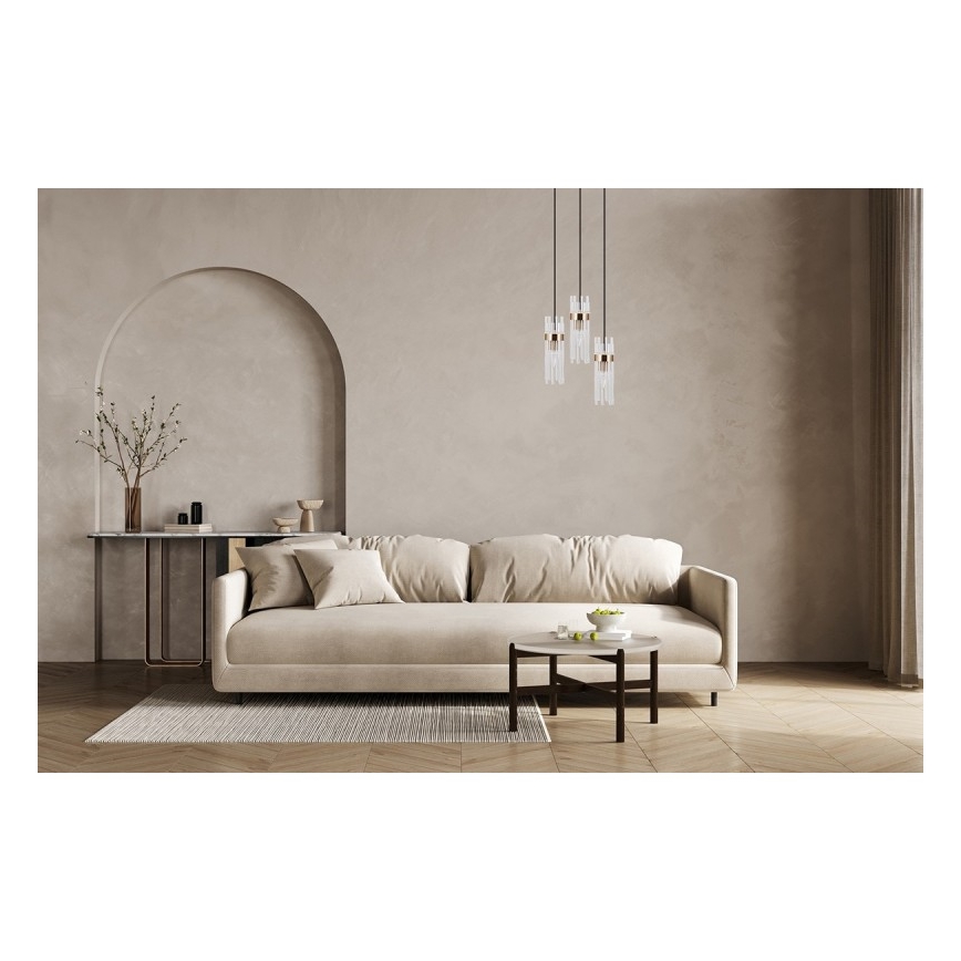 ITALUX - Suspension sur câble TARASO 3xE14/40W/230V noir/doré