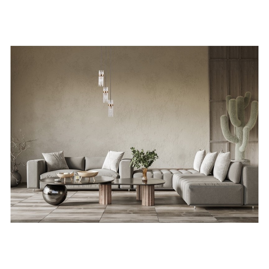 ITALUX - Hanglamp aan kabel TARASO 3xE14/40W/230V goudkleurig
