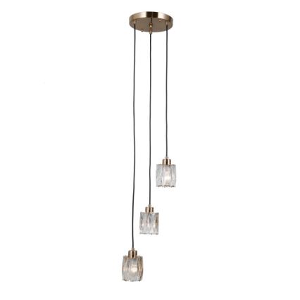 ITALUX - Suspension sur câble TORNO 3xE14/40W/230V dorée