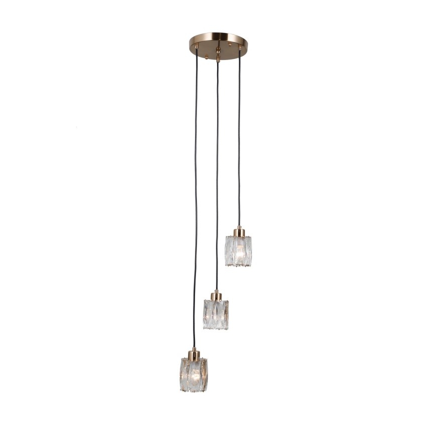 ITALUX - Suspension sur câble TORNO 3xE14/40W/230V dorée