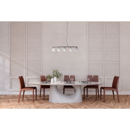 ITALUX - Hanglamp met kabel SIMONA 5xE14/40W/230V zwart/goud