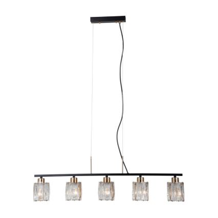 ITALUX - Hanglamp met kabel SIMONA 5xE14/40W/230V zwart/goud