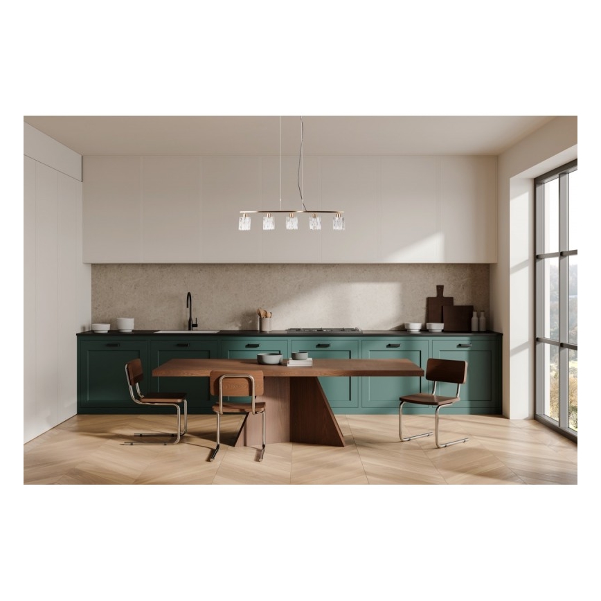 ITALUX - Suspension sur fil SIMONA 5xE14/40W/230V dorée