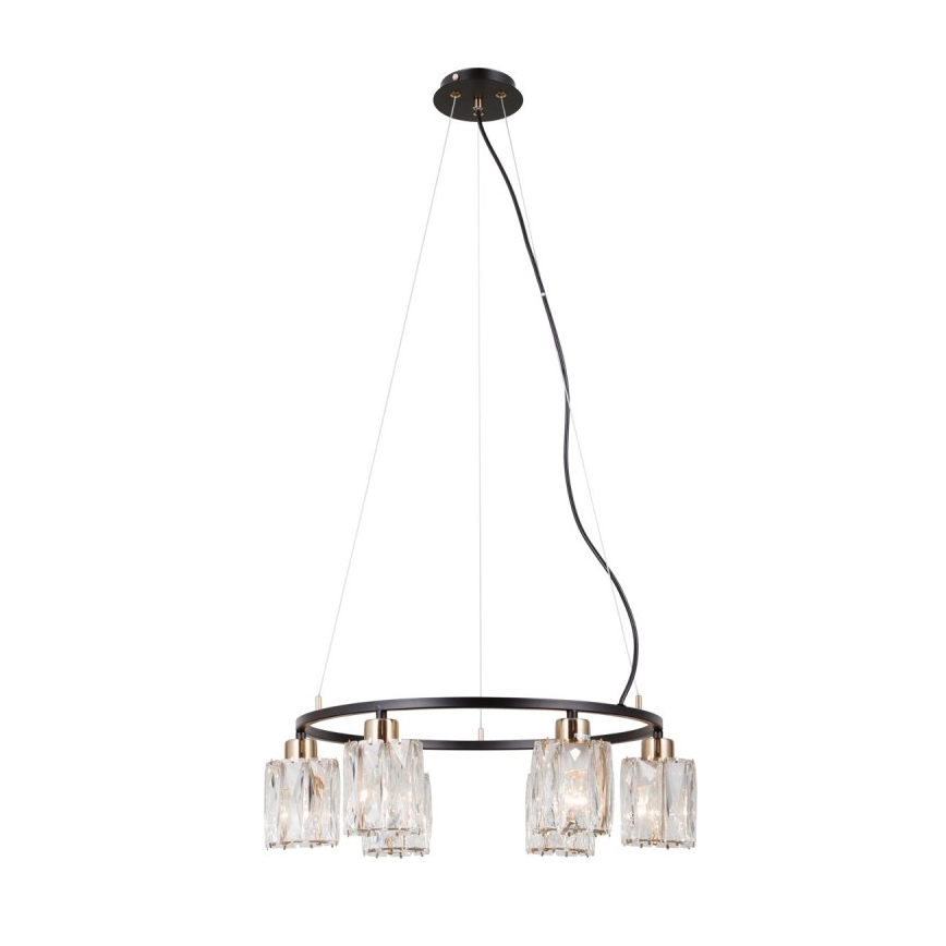 ITALUX - Hanglamp met kabel SIMONA 6xE14/40W/230V zwart/goud