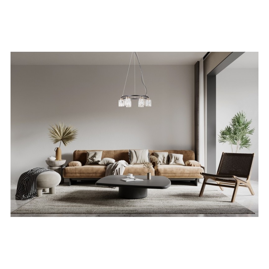 ITALUX - Lustre suspendu sur câble SIMONA, 6xE14/40W/230V, noir/doré