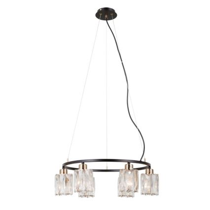 ITALUX - Lustre suspendu sur câble SIMONA, 6xE14/40W/230V, noir/doré