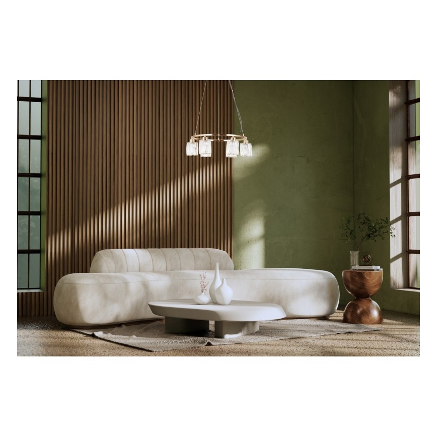 ITALUX - Suspension sur câble SIMONA 6xE14/40W/230V dorée
