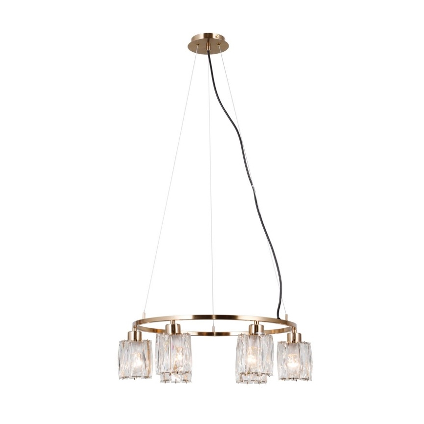 ITALUX - Suspension sur câble SIMONA 6xE14/40W/230V dorée