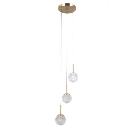 ITALUX - Suspension sur câble PADRI 3xG9/5W/230V dorée