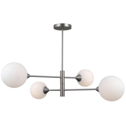 ITALUX - Hanglamp met vaste pendel EVORA 4xG9/5W/230V nikkel