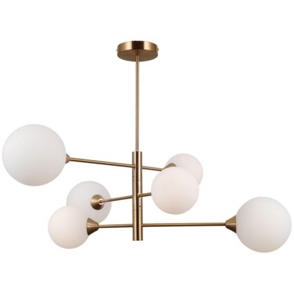 ITALUX - Hanglamp aan stang EVORA 6xG9/5W/230V messing