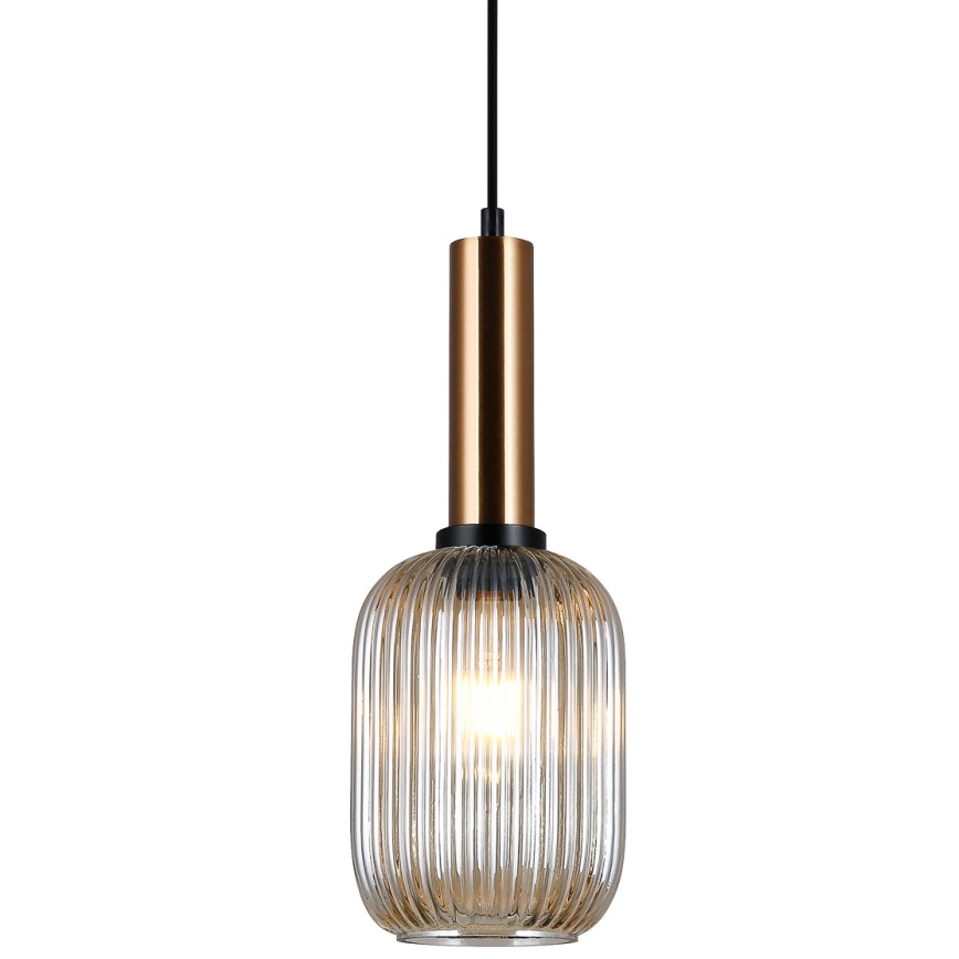 ITALUX - Hanglamp aan kabel ANTIOLA 1xE27/40W/230V Ø 15 cm brons