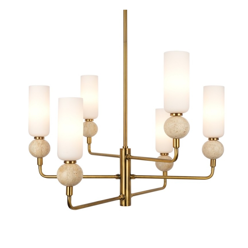 ITALUX - Kroonluchter met stang SANTOS 6xG9/40W/230V goud