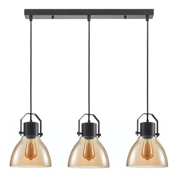 ITALUX - Suspension filaire DARLENA 3xE27/40W/230V noir/marron