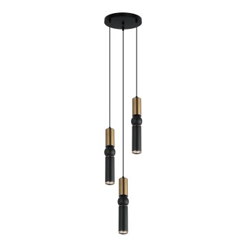 ITALUX - Suspension filaire ISIDORA 3xGU10/25W/230V noir/bronze