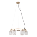 ITALUX - Suspension sur câble SIMONA 6xE14/40W/230V dorée