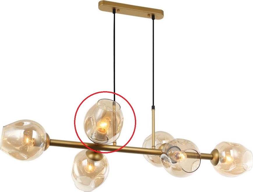 ITALUX - Verre de rechange pour lustre et applique BORGO E27 fumé doré