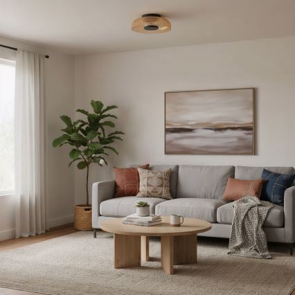 ITALUX - Plafonnier LED PASSO LED/8W/230V 3000K Ø 25 cm beige fumé