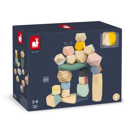 Janod - Blocs en bois SWEET COCOON 20 pcs pierres