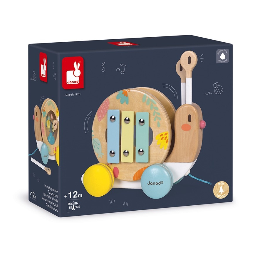 Janod - Escargot en bois avec xylophone PURE