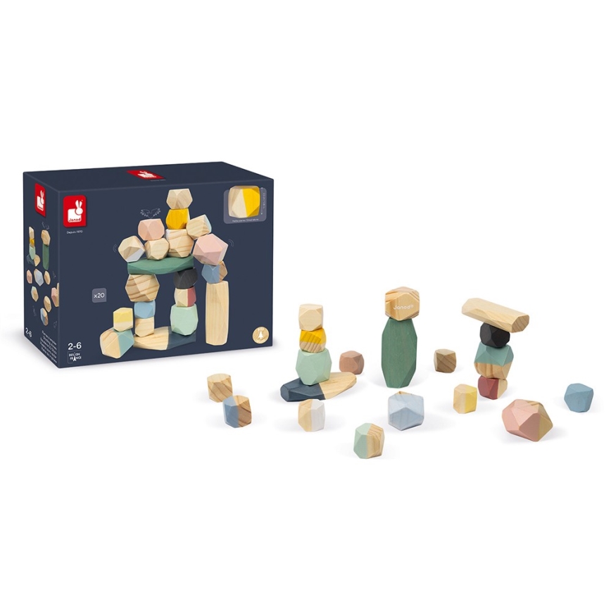 Janod - Houten blokken SWEET COCOON 20 stuks stenen