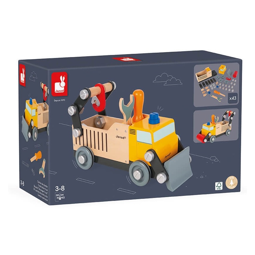 Janod - Houten bouwset BRICOKIDS vrachtwagen
