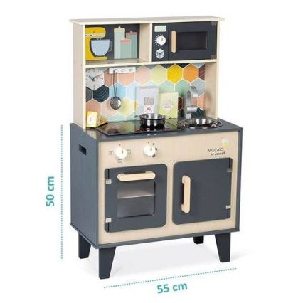 Janod - Houten keukentje met LED kookplaat MOZAIC 2xLR6