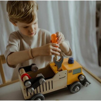 Janod - Jeu de construction en bois BRICOKIDS camion