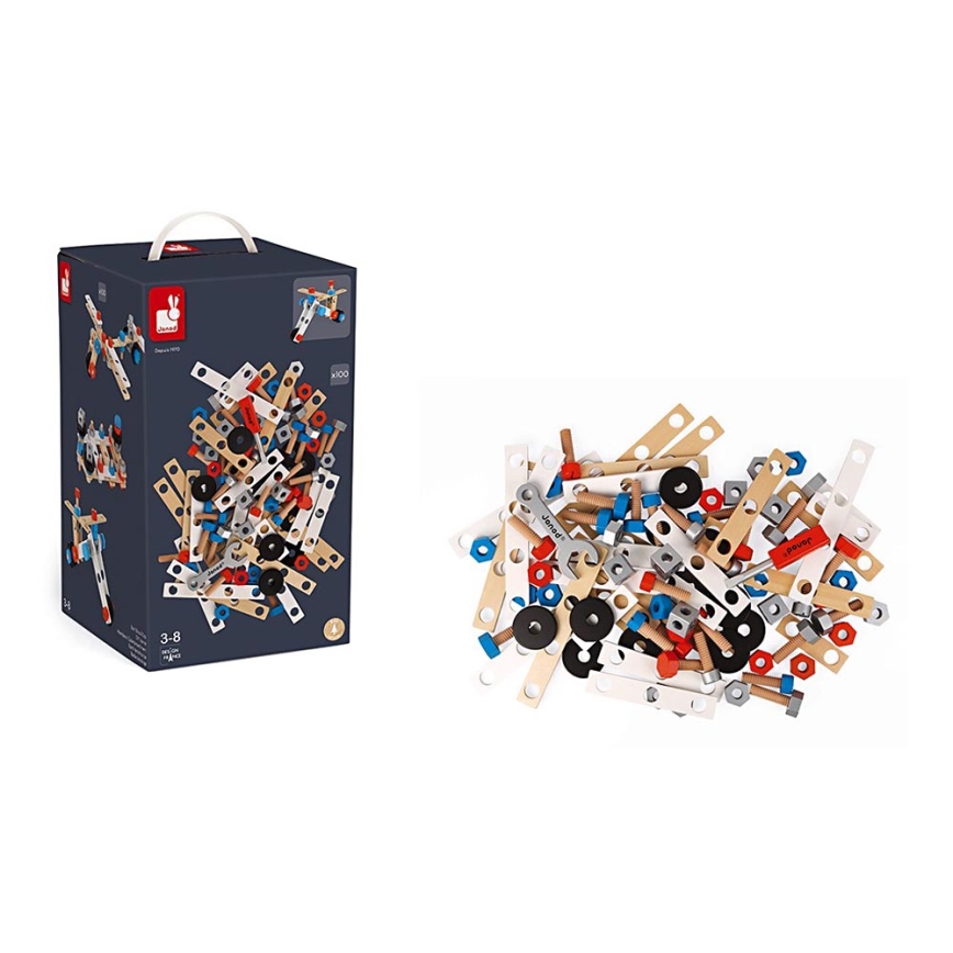 Janod - Jeu de construction en bois BRICOKIDS moyens de transport