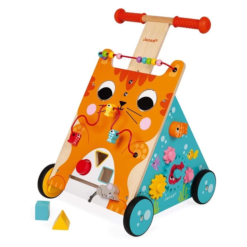 Janod - Loopwagentje met activiteiten cat