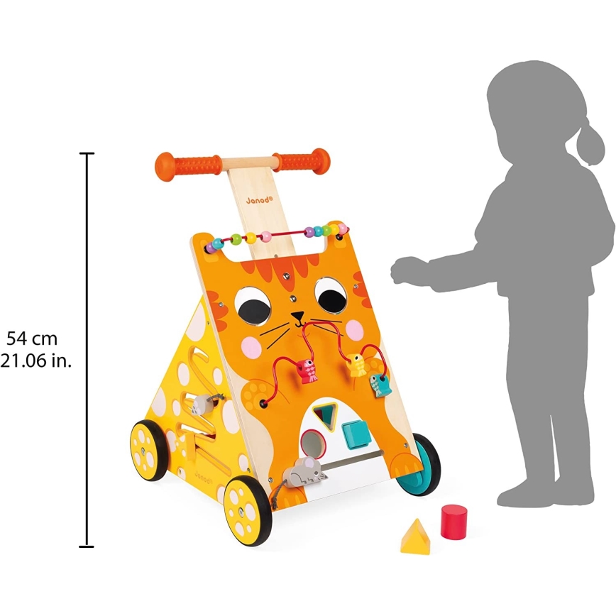 Janod - Loopwagentje met activiteiten cat
