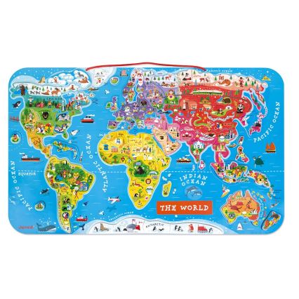 Janod - Magnetische wereldkaart engels