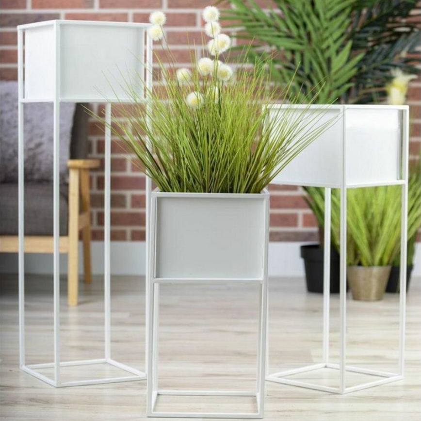 Jardinière 70x24 cm blanche