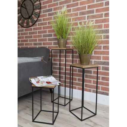 Jardinière BASICLOFT 60x24 noire/marron