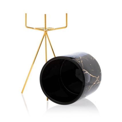 Jardinière EMMA 32,5x13 cm noire/dorée