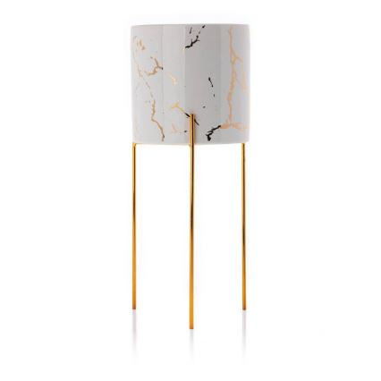 Jardinière NILA 32,5x13 cm blanche/dorée