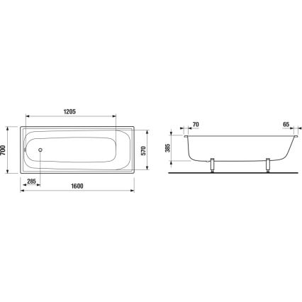 JIKA H2340600000001 - Baignoire RIGA 160x70 acier/blanc
