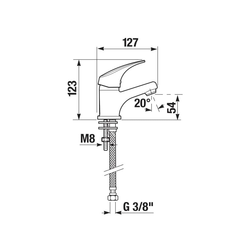 JIKA H3111N10041101 - Kraan voor wastafel TALAS 12,3 cm glanzend chroom