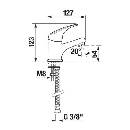 JIKA H3111N10041101 - Robinet de lavabo TALAS 12,3 cm chrome brillant