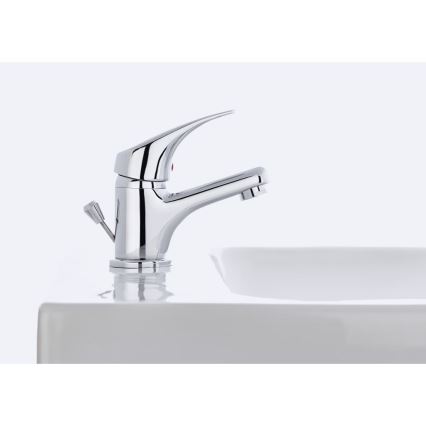 JIKA H3111N10041111 - Robinet de lavabo + bonde avec trop-plein TALAS 12,3 cm chrome brillant